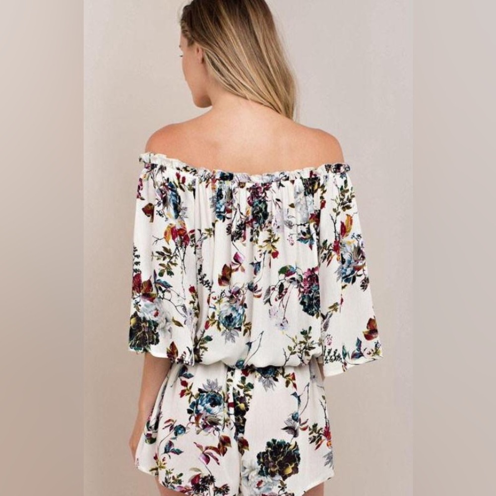 Kori | Floral Off-Shoulder Romper | Medium | EUC - Picture 5 of 5